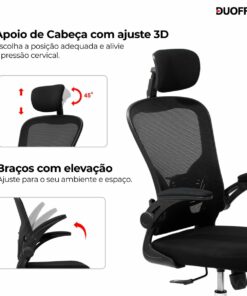Cadeira Escritório Presidente Vegas Com Apoio De Cabeça E Lombar - Imagem 10
