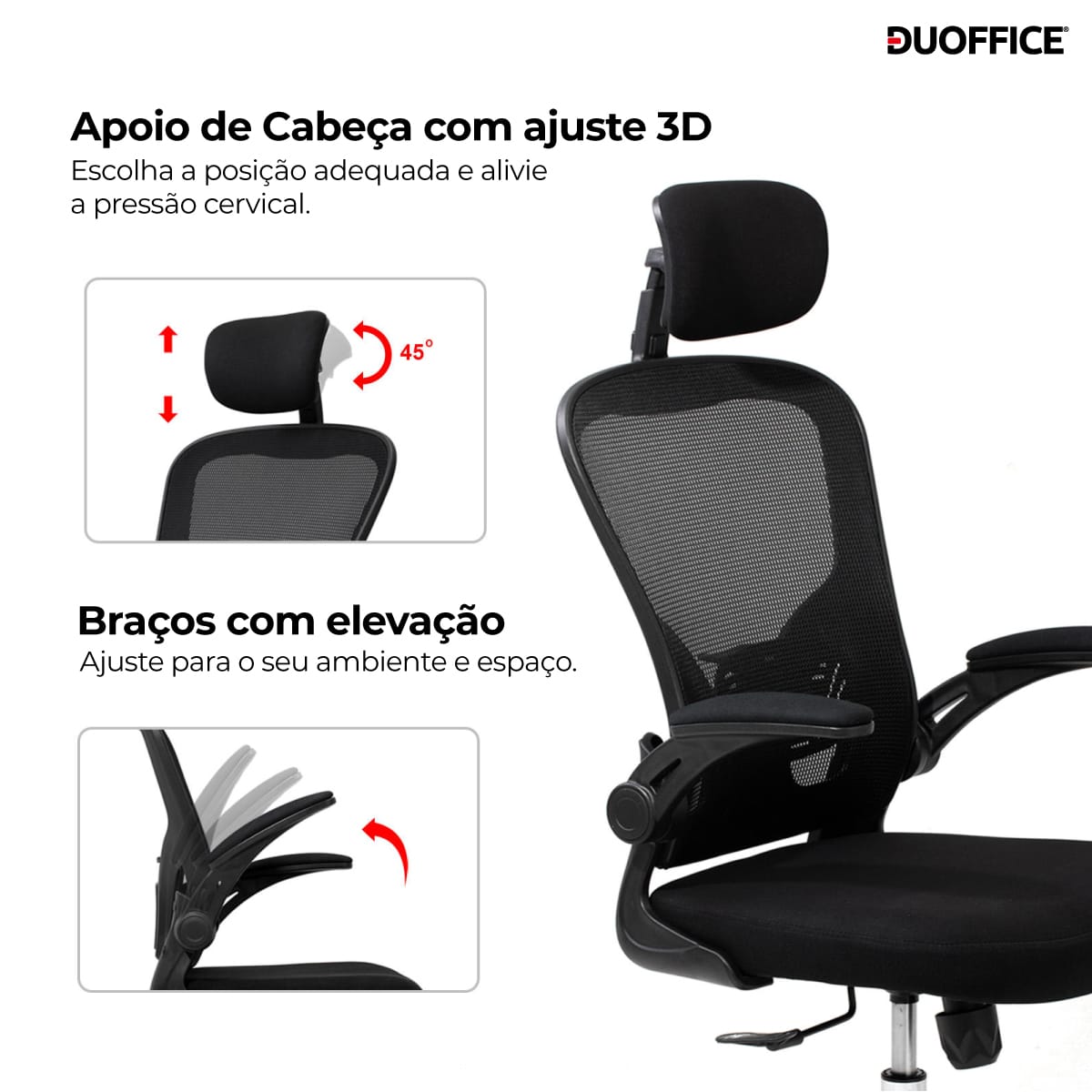 Cadeira de Escritório Presidente Ergonômica Duoffice Omni DU315