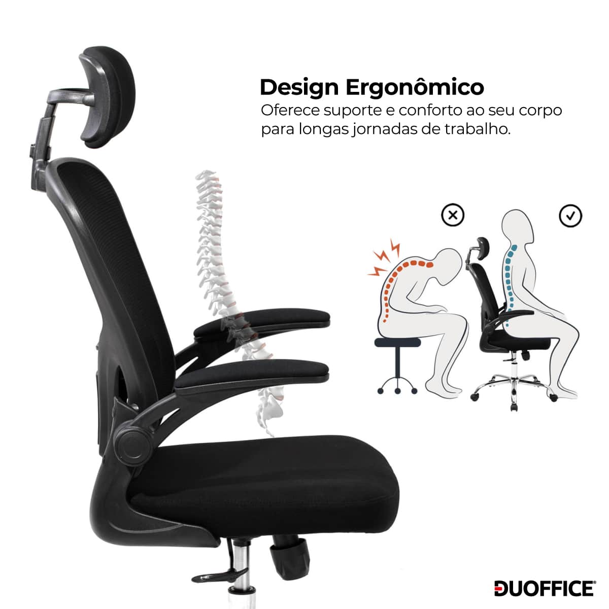 Cadeira de Escritório Presidente Ergonômica Duoffice Omni DU315