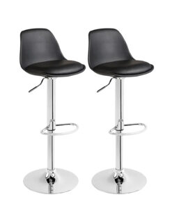 Kit 02 Banquetas Cozinha Eames Giratória Alta DU40 - Preto